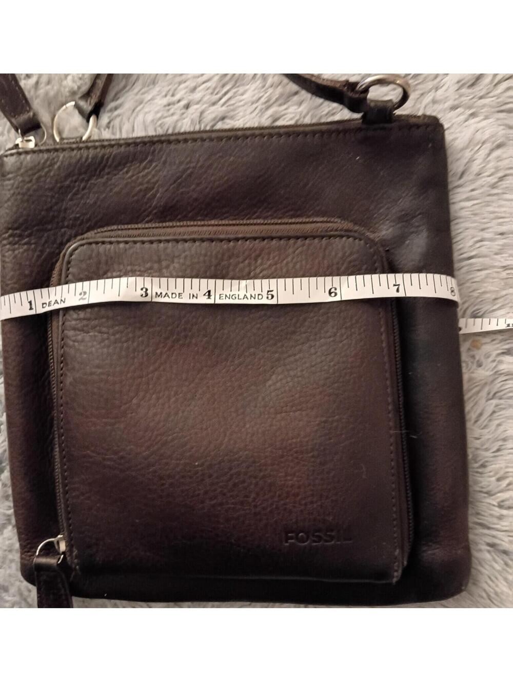 VTG Fossil Women's Harper Small Pebbled Leather Dark Brown Crossbody
